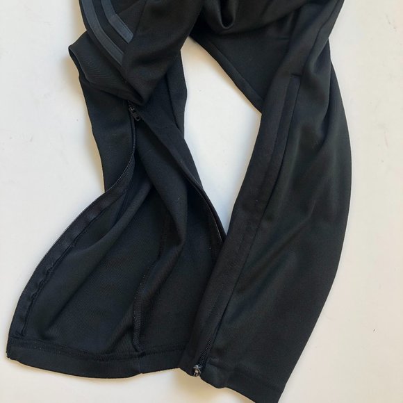 Adidas Three Stripe Black Climacool Track Pants with Side Zips Athleisure Gym - Picture 15 of 17